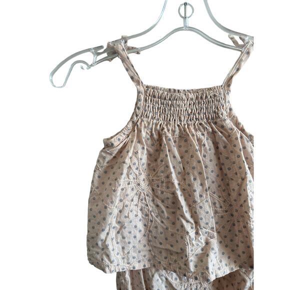 Piccino Piccina Girls 12M Pink and Gray Polka Dot Sleeveless Cotton One Piece - Picture 7 of 11